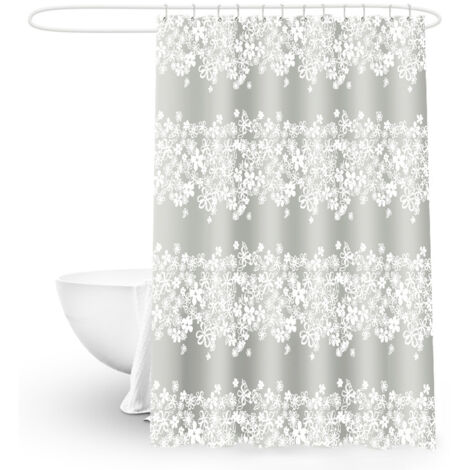 Lot de 2 Rideaux Occultants Isolants Thermiques - Motif Lignes Argenté sur Fond Bleu Marine - à Oeillets - 140x245cm - pour Salon/Intérieur (1/5)