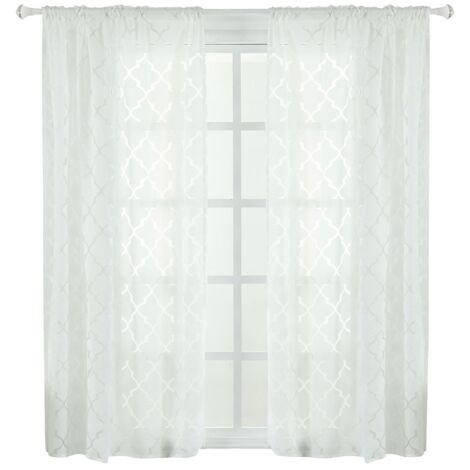 Rideau 100x250cm en Polyester à Beau Motif Moderne - Occultant pour Chambre ou Salon (Bleu) (1/5)