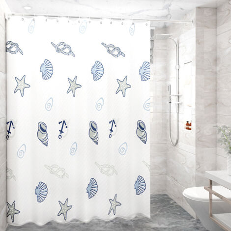 Rideau pour Baignoire Blanc - avec Doublure Snap-In Amovible - Facile à Nettoyer en Machine (1/5)