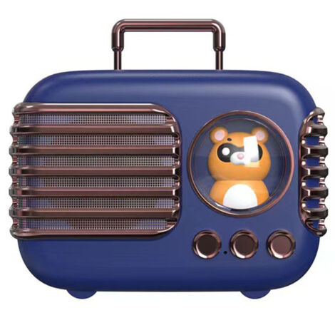 Petite Enceinte Bluetooth Créative Style Rétro "Valise" - Design Vintage et Adorable - Son Clair et Puissant - Couleur Bleue