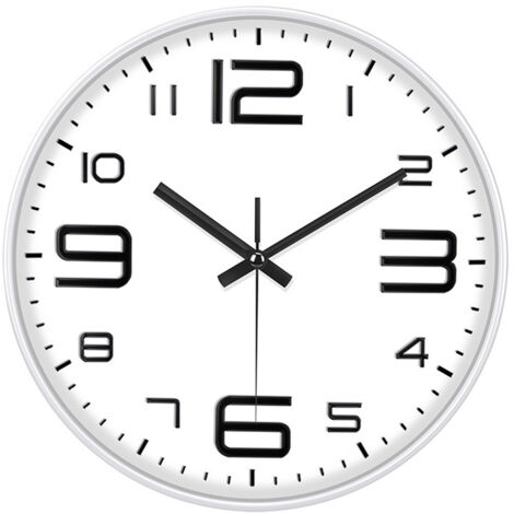 Horloge Ronde 30cm Moderne et Silencieuse - Fonctionne sur Piles à Quartz - Design Décoratif pour Toutes les Pièces de la Maison ou du Bureau