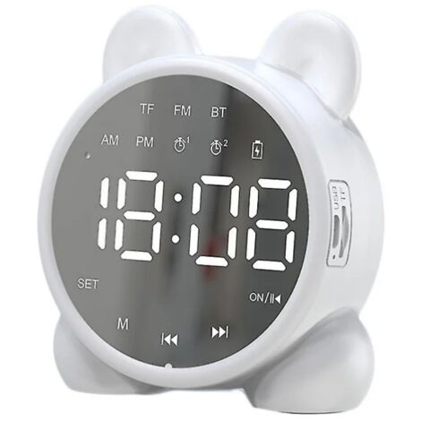 Horloge Numérique Enfant Miroir Bluetooth - Mignon Design Chat - Réveil Digital (1/5)