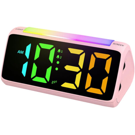 Cadran Réveil Enfant Électronique et Coloré - Intègre une Veilleuse LED aux Couleurs Variées, Réglable, et se Recharge par USB - Idéal pour les Routines du Coucher et du Lever (1/5)
