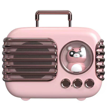 Enceinte Bluetooth Miniature Rétro et Mignonne - Design "Valise" Créatif Vintage - Compacte et Portable - Couleur Rose