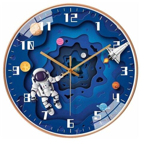 Horloge Murale Silencieuse pour Enfants - Mouvement Silencieux, Ronde, sans Tic-tac (1/5)