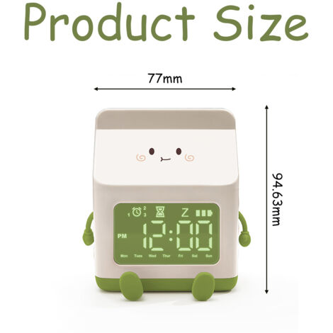 Réveil Enfant Lampe Veilleuse - Horloge Sommeil LED Avec Minuterie, Température & Design Mignon Pour Chambre