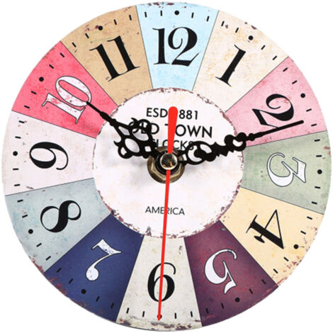1 Pièce - Horloge Murale Artistique Créative Style Européen Rond Antique en MDF - Décoration pour Maison ou Bureau (1/5)