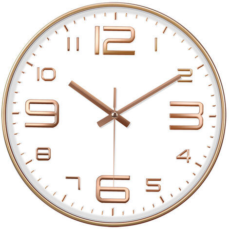 Horloge Murale Moderne Élégante 12 Pouces (30cm) - Silencieuse à Quartz sur Piles - Design Décoratif Ronde pour Maison/Bureau/Cuisine/Chambre/Salon - Lecture Facile (1/5)