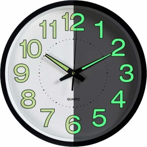 Horloge Murale à Gros Chiffres - Moderne à Quartz Silencieuse sans Tic-tac - Cadran Fluorescent pour Salon, Cuisine, Bureau, Chambre (1/5)