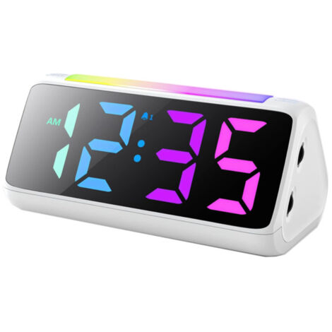 Horloge-Réveil Enfant Digitale et Lumineuse - Écran Coloré, Intensité Lumineuse Réglable, Alimentation/Recharge par USB - Conçu pour Accompagner le Réveil des Enfants en Douceur (1/5)
