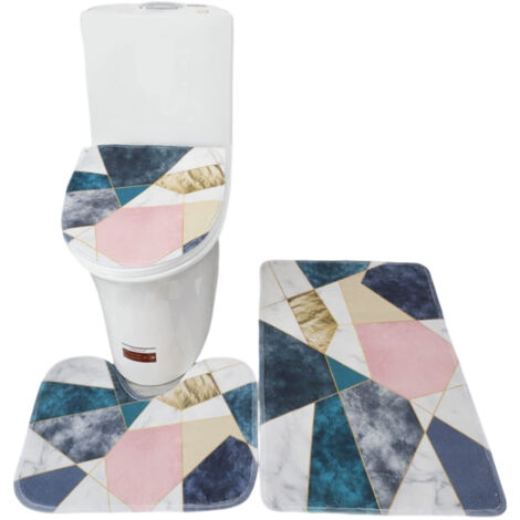 Ensemble de 3 Tapis de Salle de Bain - Super Doux, Antidérapants, pour Baignoire - Moquette Absorbante et Pelucheuse, Décorative pour la Maison (1/5)
