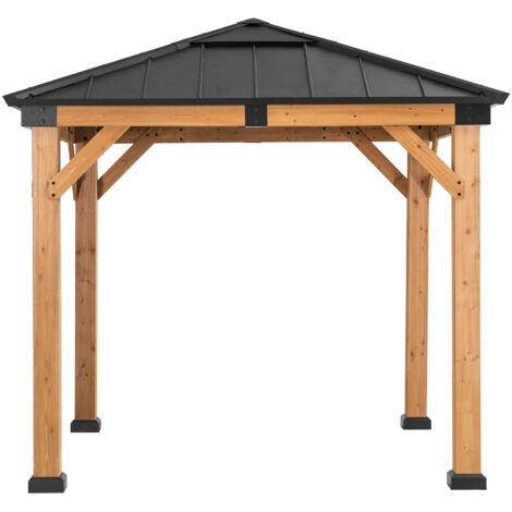 Cenador de madera de cedro RAPI - 273cm x 273cm, antracita