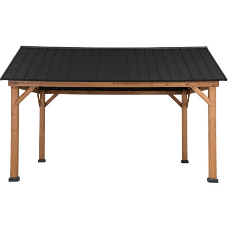 Cenador de madera de cedro TÖDI - 336cm x 400cm, antracita
