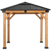 Cenador de madera de cedro RAPI - 273cm x 273cm, antracita