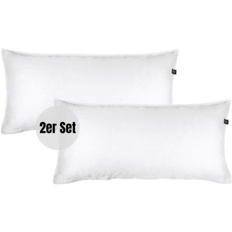 SCHÖNER WOHNEN Satin Bettwäsche PLAIN - 2er Set 80x40 cm, Weiß