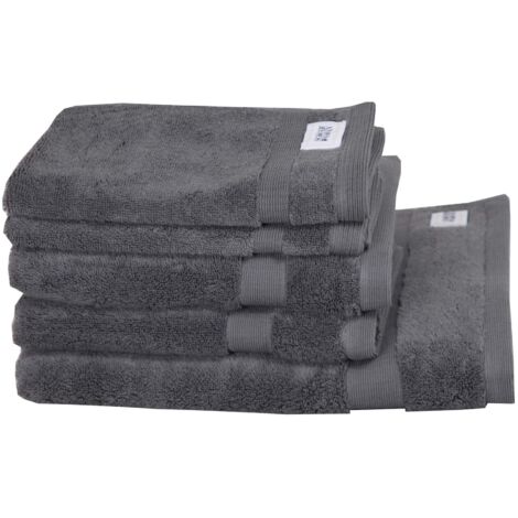 SCHÖNER WOHNEN Handtuch CUDDLY - 5er Set 50x100 cm, Grau