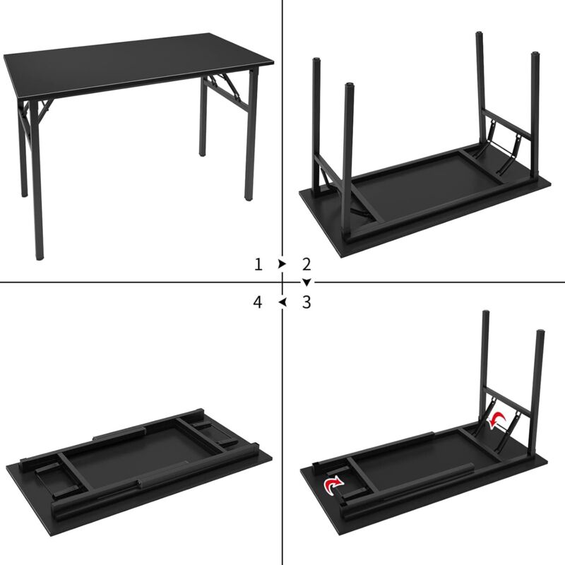 Need Bureau Ordinateur Pliable 80x40cm Vintage - Table D’Étude, Dîner Ou Travail, Facile à Ranger, Robuste Et Polyvalente