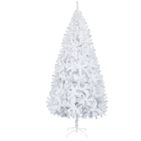 SOGES Sapin de Noël artificiel de 1,80 m (6 pi), non illuminé, avec 650 branches et un support métallique robuste,blanc (1/5)