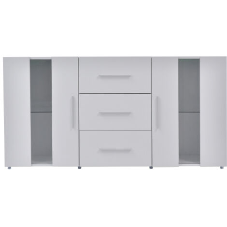 Need – Buffet meuble TV avec lumière LED 16 couleurs – Dimensions 140x35x70 cm – Panneaux en acrylique et verre trempé – Capacité de charge 50 kg (1/5)