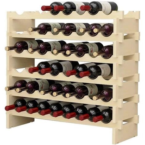 Need Étagère à Bouteilles Casier à vin Bouteilles en Bois Non traité avec 6 étages pour 48 Bouteilles,Taille 90 30 81CM