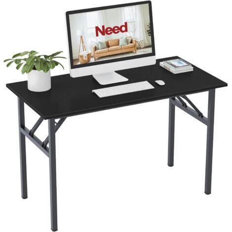 NEED Bureau d’Ordinateur Informatique Pliante 120x60cm Table d’étude/à dîner Pliable pour Maison/Bureau,Noir