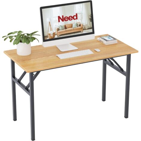 Need – Bureau pliant 120x60cm – Table d'étude et à dîner – Panneau en bois massif E1 anti-rayures – Hauteur réglable 1-2cm
