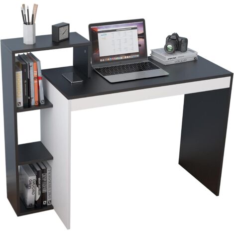 NEED Bureau avec étagère, Bureau d'ordinateur, Bureau de Travail, Bureau de Travail pour la Maison,Bureau d'étudiant, 110 x 40 x 90 cm (1/5)