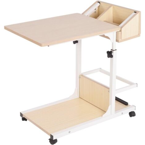 Need – Table d'appoint réglable en hauteur 40x50cm – Plateau en aggloméré écologique – Cadre en acier avec rangement – 4 roues universelles (1/5)