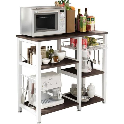Need – Desserte de cuisine avec 3 tablettes – Dimensions 90x39x83 cm – Plaque de fibre écologique et acier – Chariot de service pour rangement