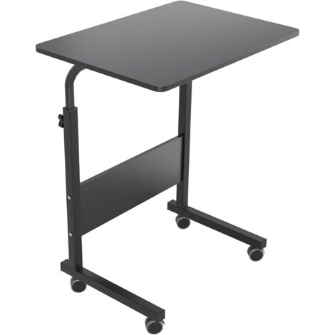Need – Table mobile pour ordinateur portable 60 x 40 cm – Hauteur réglable 71-90 cm – Support en acier avec roulettes verrouillables – Bureau assis debout