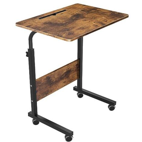 NEED Table Ordinateur Portable à roulettes Support Tablette 60 x 40cm Table Appoint pour Ordinateur Portable au Bord du Lit, du Canapé