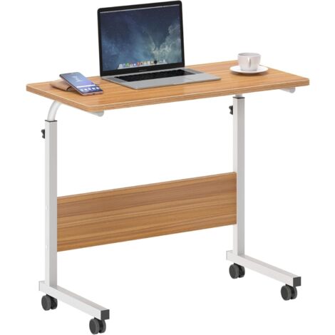 NEED Table Ordinateur Portable à roulettes Support Table Mobile 80 x 40 cm Table Appoint pour Ordinateur Portable,Chêne (1/5)