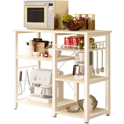 Need – Desserte de cuisine avec 3 tablettes – Dimensions 90x39x83 cm – Plaque de fibre écologique et acier revêtu – Rangement pratique et durable