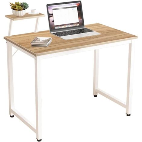 Need – Bureau d'ordinateur moderne 100 cm – Étagères de rangement – Panneau de particules 18 mm – Conception triangulaire pour stabilité (1/5)