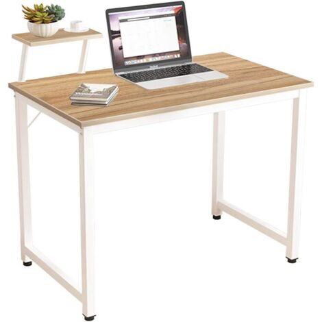 Need – Bureau ordinateur 80x40cm – Panneau de particules 18mm – Cadre métallique avec support triangulaire – Pour salle à manger, salon, cuisine