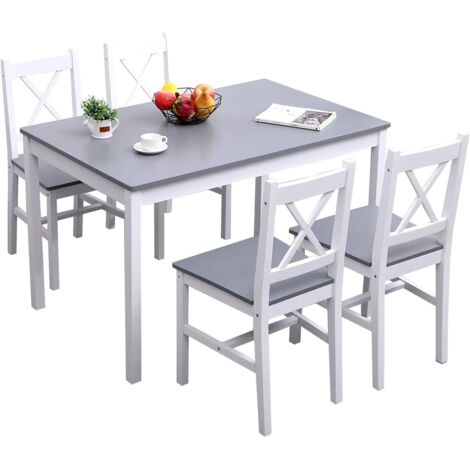 Need Table de Salle à Manger avec 4 Chaises Ensemble Table à Manger et 4 Chaise en Bois pour Cusine, Salle de Manger