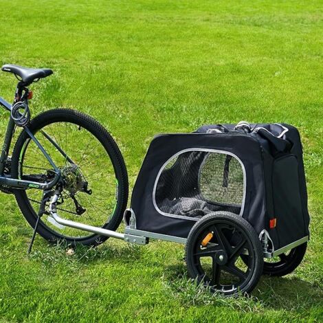 Need Remorque de Vélo pour Chien Pliable jusqu'à 40 kg en Oxford 600D, Remorque de Vélo Dog Bicycle Trailer Chariot Noir pour Chien avec Laisse Interne, Réflecteurs de Sécurité
