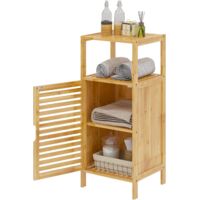 NEED Meuble de Rangement en Bambou à 4 Niveaux avec Armoire de Rangement Buffet Étagères de Rangement Placard de Cuisine pour Cuisine, Salon ou Salle de Bain