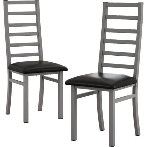 Lot De 2 Chaises De Salle à Manger Rétro Beliani ENOLA - Assise Grise, Bois Clair - Neuves