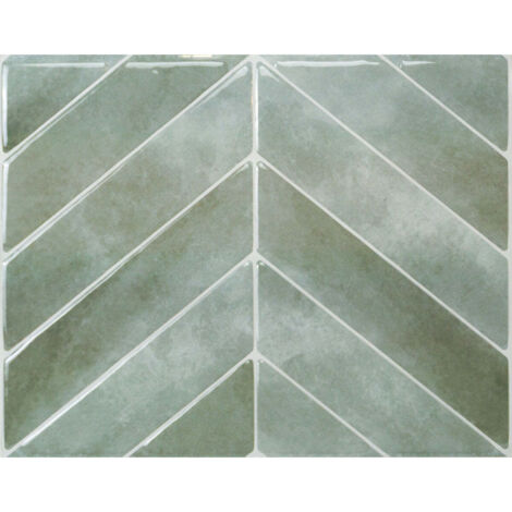 Selbstklebende Wandfliesen x4, 29,03x22,86cm - Smart Tiles Chevron Solna Klebefliesen 3D Fliesenaufkleber für Bad & Küche