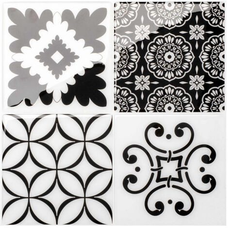 Selbstklebende Wandfliesen x4, 22,86x22,86cm - Smart Tiles Vintage Evora Klebefliesen 3D Fliesenaufkleber für Bad & Küche