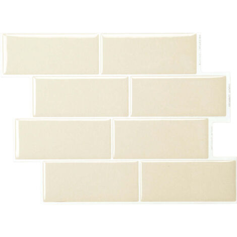 Selbstklebende Fliesen x4, 29,36x21,29cm - Smart Tiles Metro Tripoli Klebefliesen 3D Fliesenaufkleber für Bad & Küche