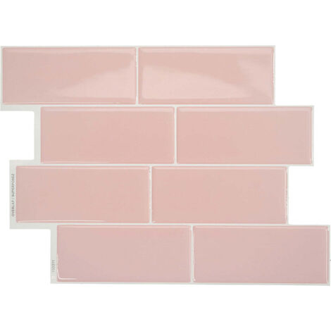 Selbstklebende Wandfliesen x4, 29,36x21,29cm - Smart Tiles Metro Ava Klebefliesen 3D Fliesenaufkleber für Bad & Küche