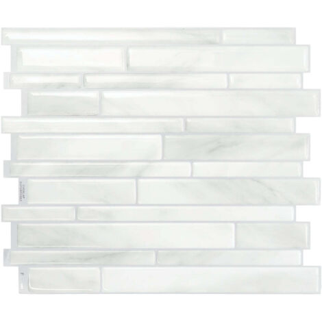Selbstklebende Wandfliesen x4, 29,34x24,48cm - Smart Tiles Milano Massa Klebefliesen 3D Fliesenaufkleber für Bad & Küche