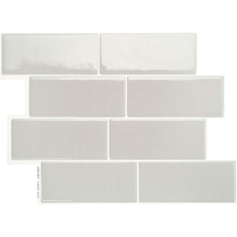 Selbstklebende Wandfliesen x4, 29,36x21,29cm - Smart Tiles Metro Cassandra Klebefliesen 3D Fliesenaufkleber für Bad & Küche