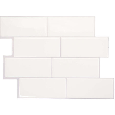 Selbstklebende Wandfliesen x4, 29,36x21,29cm - Smart Tiles Metro Campagnola Klebefliesen 3D Fliesenaufkleber für Bad & Küche
