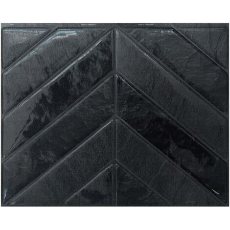 Selbstklebende Fliesen x4, 29,03x22,86cm - Smart Tiles Chevron Marquina Klebefliesen 3D Fliesenaufkleber für Bad & Küche