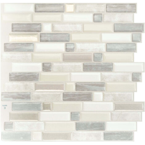 Selbstklebende Wandfliesen x4, 24,71x23,77cm - Smart Tiles Crescendo Ciotta Klebefliesen 3D Fliesenaufkleber für Bad & Küche