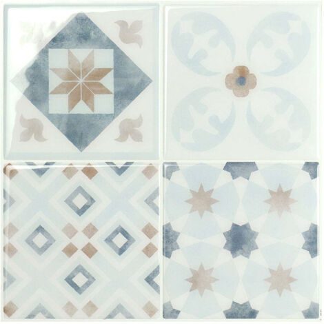 Selbstklebende Wandfliesen x4, 22,86 x 22,86 cm - Smart Tiles Vintage Parma Klebefliesen 3D Fliesenaufkleber für Bad & Küche