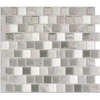 Selbstklebende Fliesen x4, 22,48x25,91cm - Smart Tiles Brixia Casoria Klebefliesen 3D Fliesenaufkleber für Bad & Küche